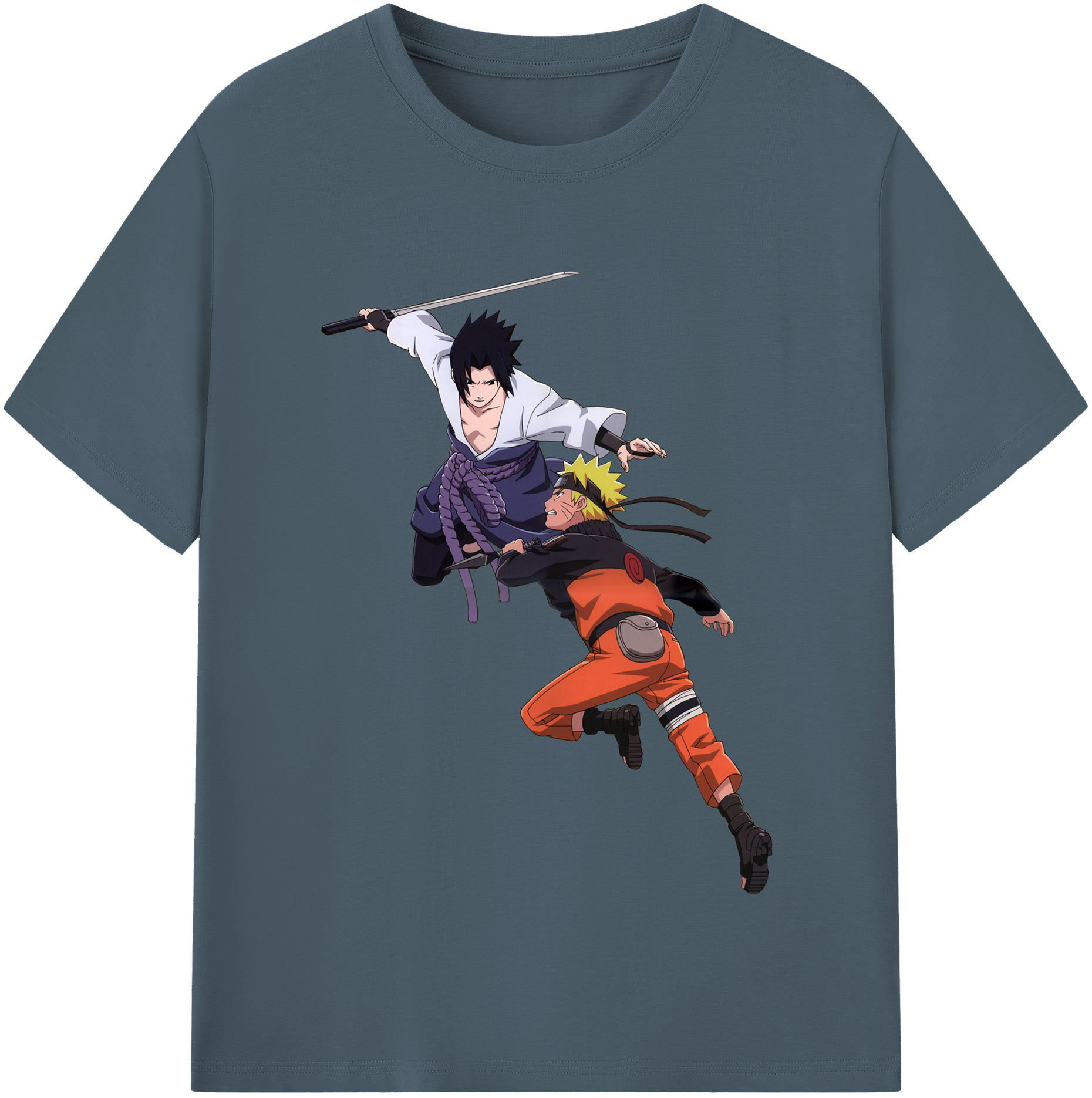 （画像用） NARUTO -ナルト- うちは サスケ Uchiha Sasuke 綿100％半袖Tシャツ（フロントプリント）